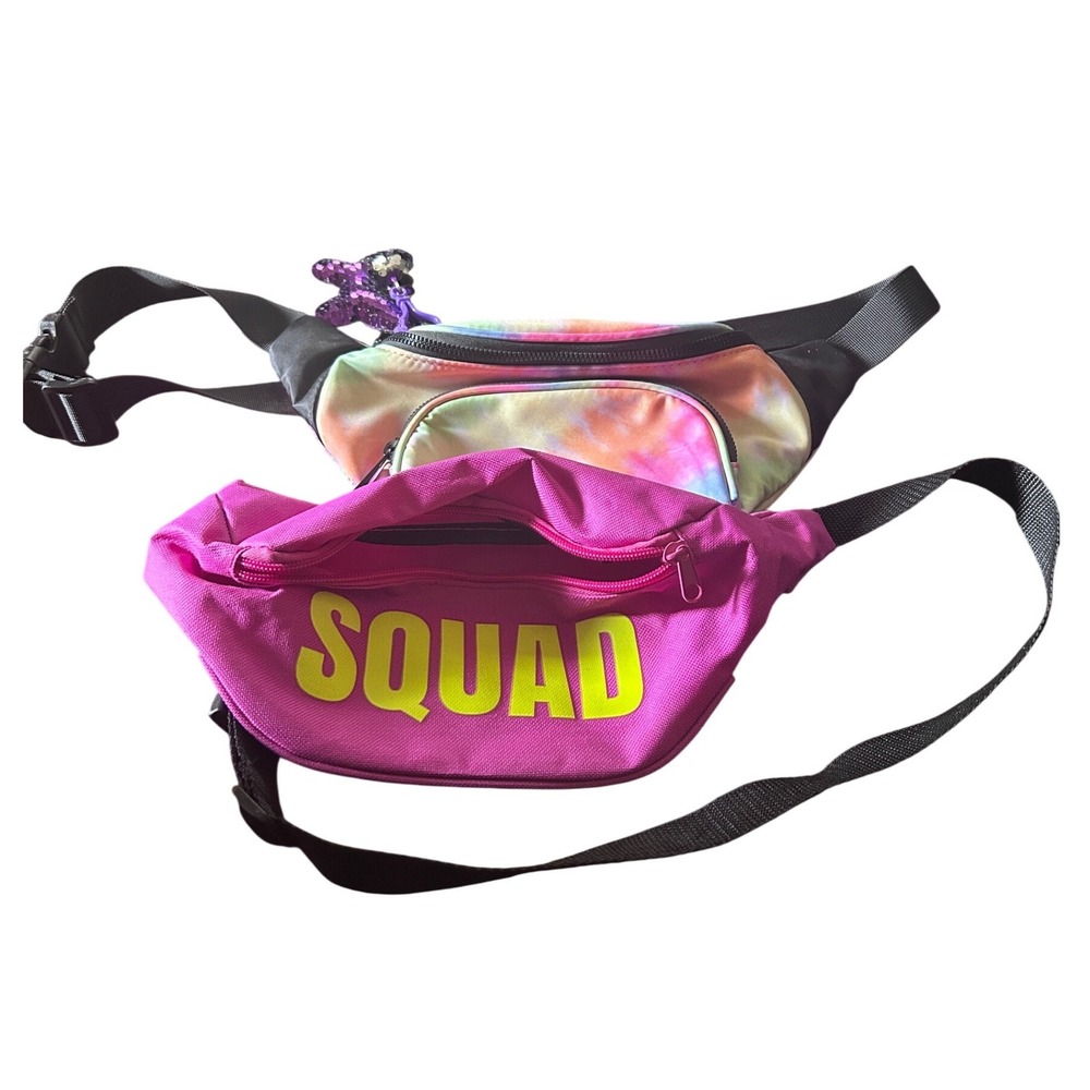 Like Dreams Fanny‎ Pack Bundle Girls OS Tie Dye Pink Squad Belt Bag Excellent